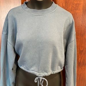 Zara crop sweat top long sleeves draw string btm with ribbed collar & cuff Sz M